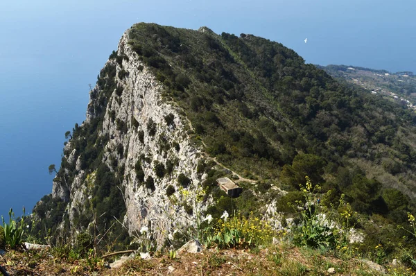 Frumos Peisaj Natural Montan Insula Capri — Fotografie, imagine de stoc