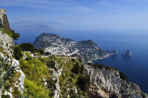 Vista Del Hermoso Paisaje Marino Costa Con Acantilados Capri — Foto de Stock