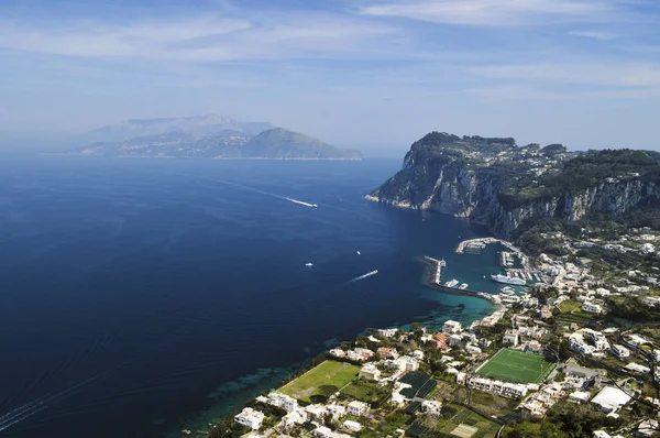 Capri Limanı Nın Napoli Körfezi Nin Güzel Üst Görünümü — Stok fotoğraf