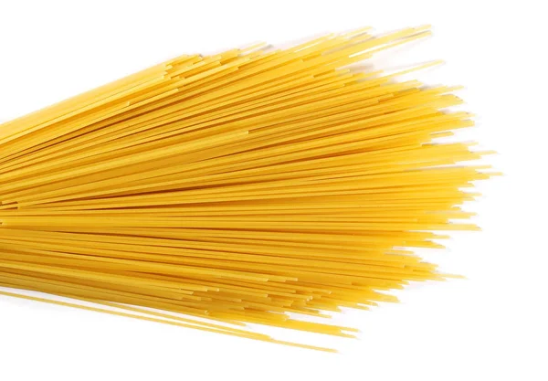 Spaghetti Pasta Gialla Isolata Bianco — Foto Stock