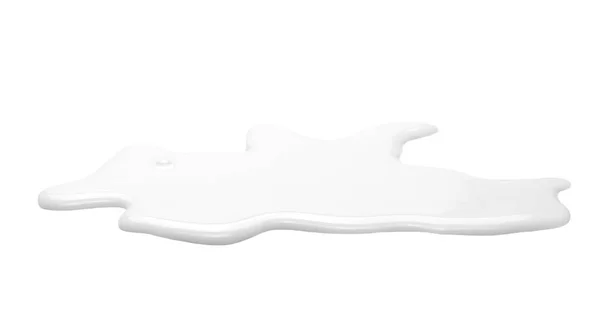 Spilled Milk Puddle Isolated White Background Texture — Stock Photo, Image
