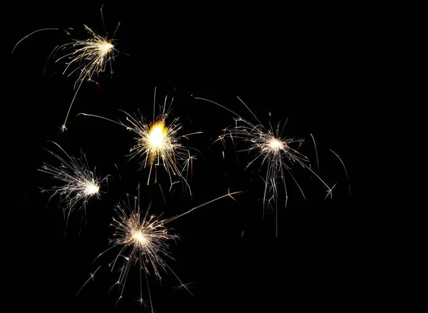 Set Sparkler Isolated Black Background Clipping Path — Stock Photo, Image