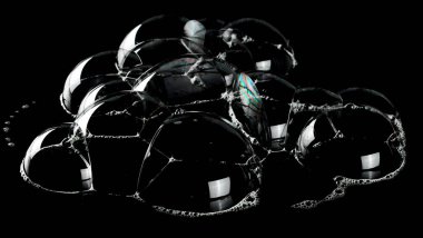 Siyah üzerinde izole köpük kabarcıklar, kırpma yolu dokusu ve arka plan ile 