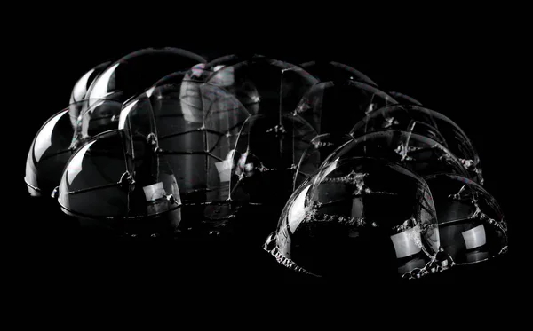 Пена Пузырьки Изолированы Черном Обрезкой Пути Текстуры Фона — стоковое фото