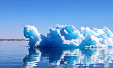 Icebergs peyzaj Grönland, güzel Nuuk fiyort 