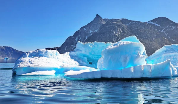 Icebergs Paisaje Groenlandia Hermoso Fiordo Nuuk —  Fotos de Stock