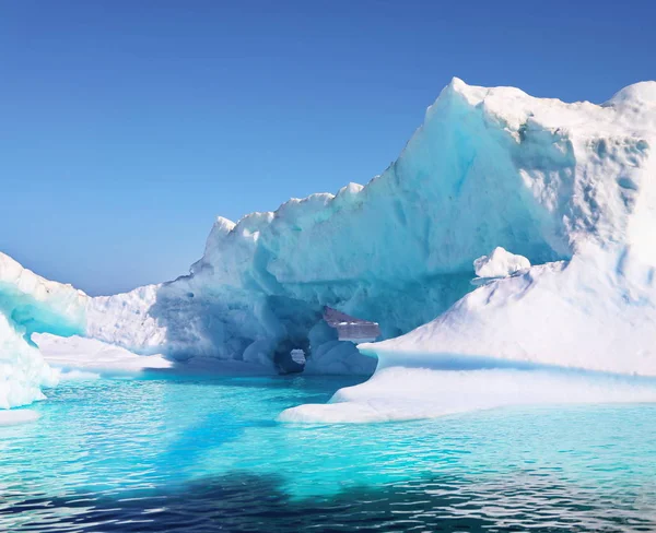 Icebergs Paisaje Groenlandia Hermoso Fiordo Nuuk — Foto de Stock