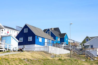 Colorful Nuuk şehir, Grönland başkenti