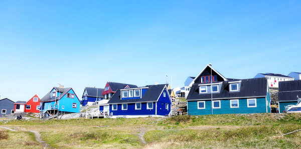 Colorful Nuuk city, capital of Greenland