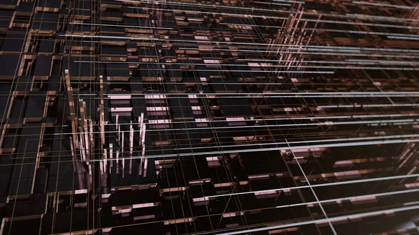 Detaylı teknik geometrik arka plan. 3D çizim. Büyük bilim, teknoloji ve endüstriyel kullanımlar için.