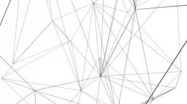 Beyaz bir arka plan üzerinde animasyonlu birbirine bağlı siyah geometrik çizgiler. İş, teknoloji, iletişim veya tıbbi sunumlar ve uygulamalar için mükemmel.