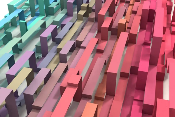 3d Resimli Pastel Gökkuşağı Renkli Geometrik Kurdele Backgroun — Stok fotoğraf
