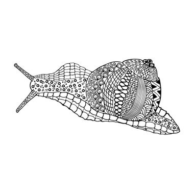 Salyangoz el çizilmiş doodle