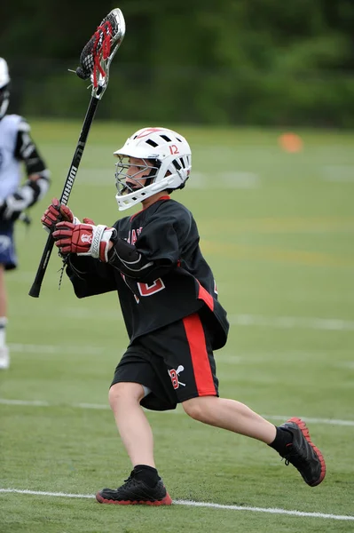 Jovens Lacrosse League Jogo Ação Jogos Jogados Centro Nova Jersey — Fotografia de Stock