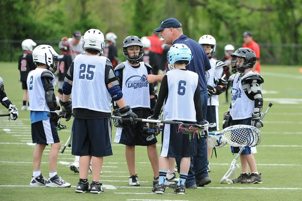 Lacrosse Juvenil Liga Juego Acción Los Juegos Jugados Centro Nueva — Foto de Stock