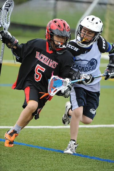 Jovens Lacrosse League Jogo Ação Jogos Jogados Centro Nova Jersey — Fotografia de Stock