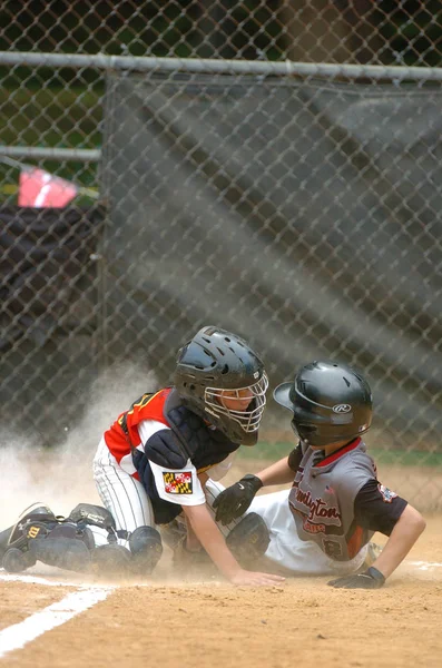 Piccola Lega Baseball Azione — Foto Stock