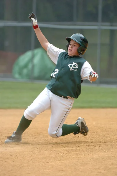 Little League Baseball Ação — Fotografia de Stock