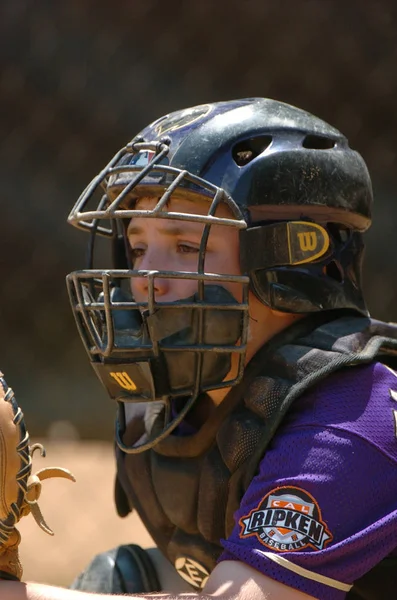 Pequeña Liga Béisbol Acción — Foto de Stock