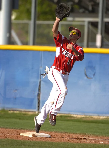 High School Baseball Jogos Ação — Fotografia de Stock