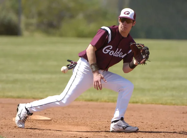 Gry Baseball High School Akcji — Zdjęcie stockowe