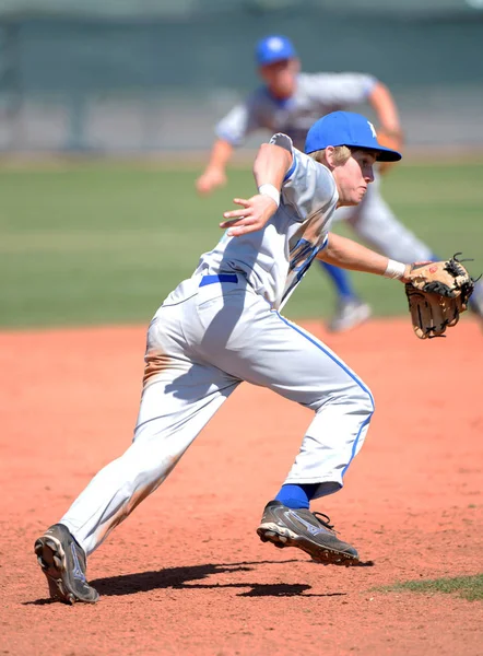 Gry Baseball High School Akcji — Zdjęcie stockowe