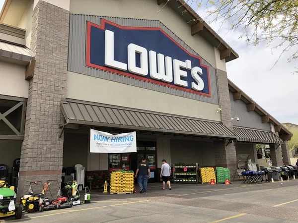 Lowe Home Improvement Warehouse Exterior Logotipo Corporativo Exterior Tienda Foto — Foto de Stock