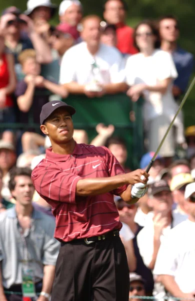Tiger Woods Ganador Abierto 2002 Golfista Profesional Estadounidense Que Está — Foto de Stock