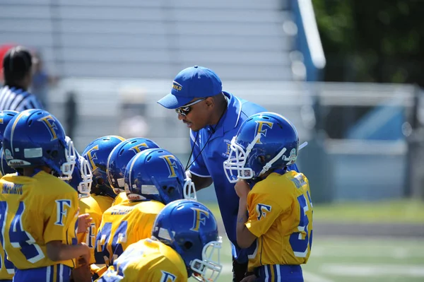 Pop Warner Youth Football Action Pop Warner Liga Fútbol Juvenil —  Fotos de Stock