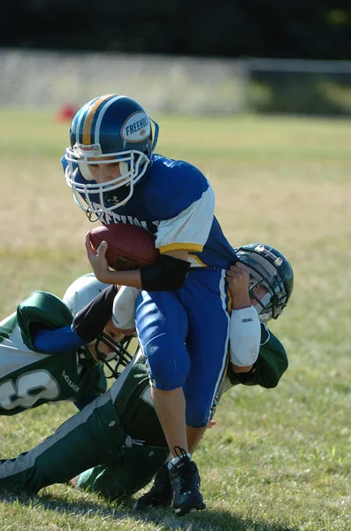 Pop Warner Youth Football Action Pop Warner Liga Fútbol Juvenil — Foto de Stock