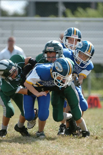 Pop Warner Νεολαίας Ποδοσφαιρική Δράση Pop Warner Είναι Μεγαλύτερο Και — Φωτογραφία Αρχείου