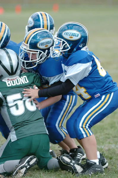 Pop Warner Youth Football Action Pop Warner Liga Fútbol Juvenil — Foto de Stock