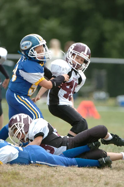 Pop Warner Youth Football Action Pop Warner Liga Fútbol Juvenil — Foto de Stock