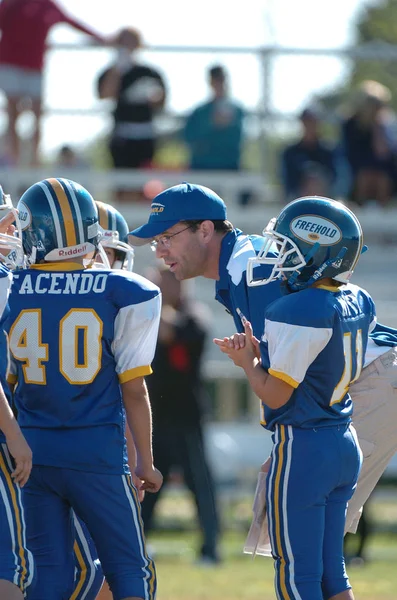 Pop Warner Jeugd Voetbal Actie Pop Warner Grootste Oudste Jeugd — Stockfoto