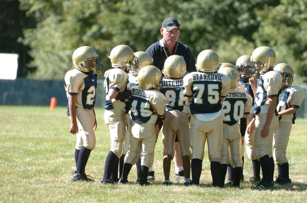 Pop Warner Νεολαίας Ποδοσφαιρική Δράση Pop Warner Είναι Μεγαλύτερο Και — Φωτογραφία Αρχείου