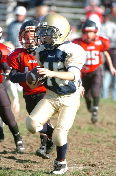 Pop Warner Νεολαίας Ποδοσφαιρική Δράση Pop Warner Είναι Μεγαλύτερο Και — Φωτογραφία Αρχείου