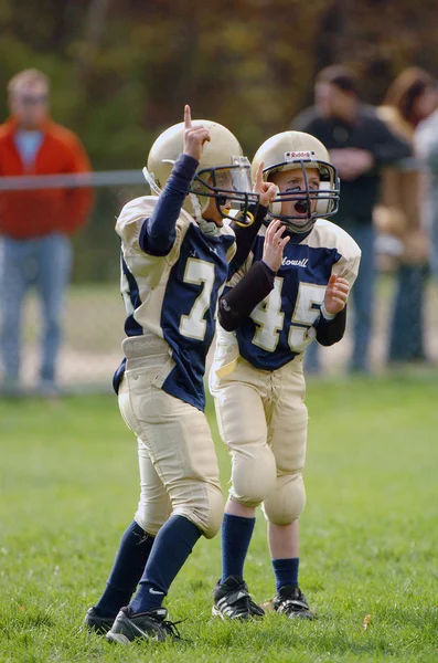 Pop Warner Νεολαίας Ποδοσφαιρική Δράση Pop Warner Είναι Μεγαλύτερο Και — Φωτογραφία Αρχείου