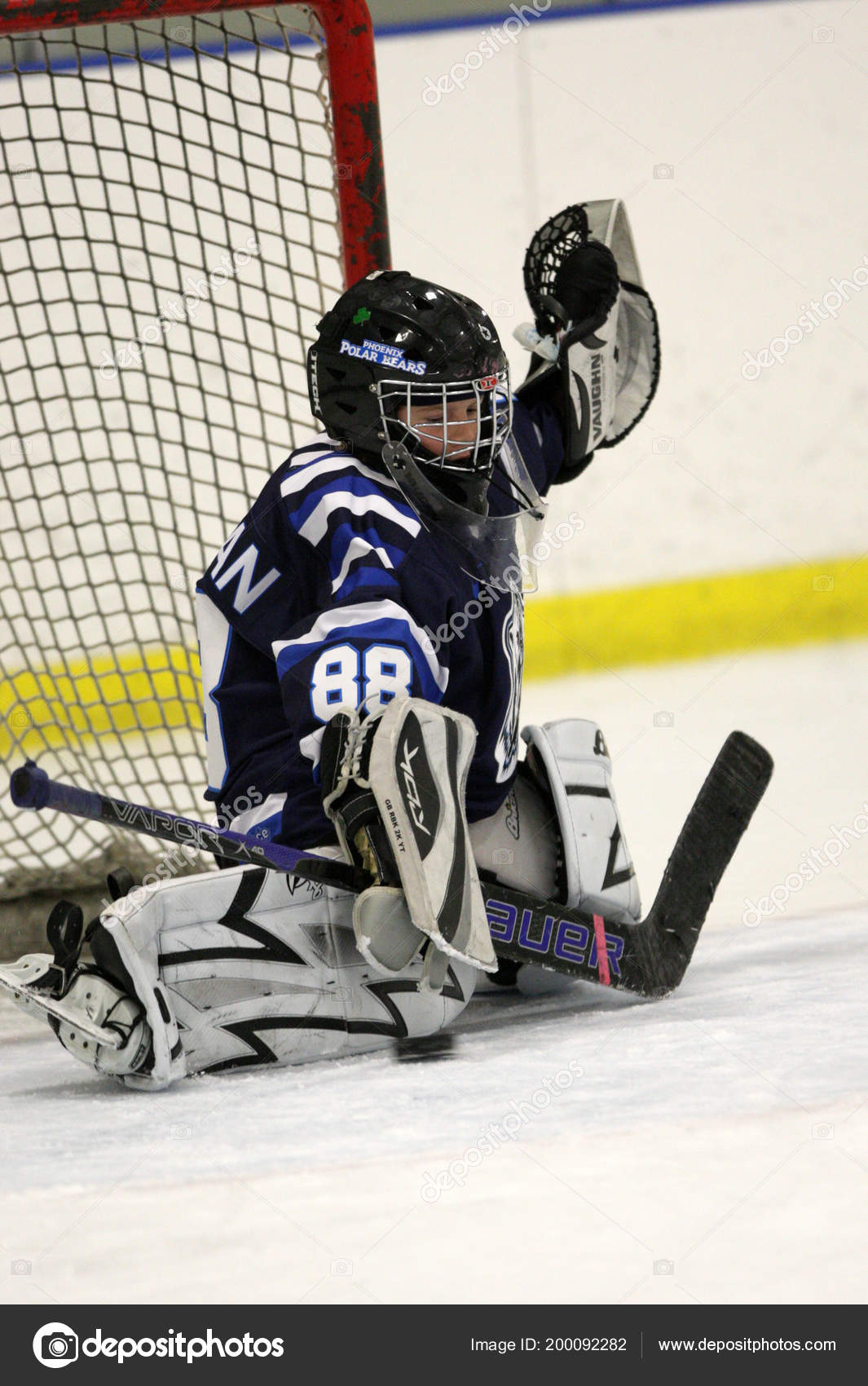 Youth Ice Hockey League Game Action Tournament Being Played Arizona
