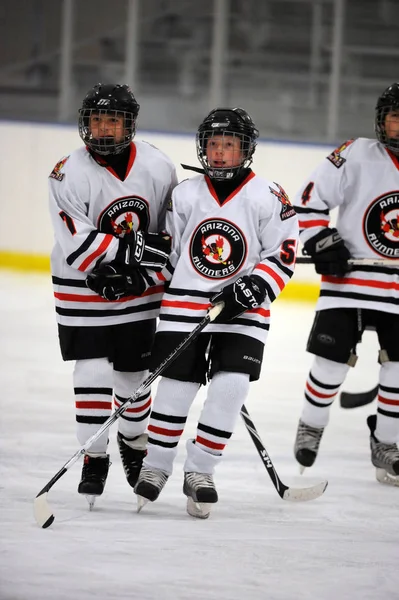 Youth Ice Hockey League Gioco Azione Durante Torneo Essere Giocato — Foto Stock