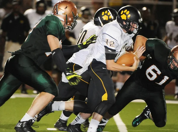 High School Football Game Action Regular Season Games Being Played — Stock Photo, Image