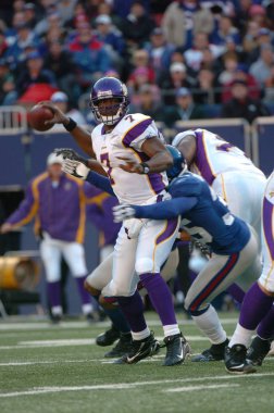 Tarvaris Jackson için normal sezon Nfl oyun sırasında oyun eylem Minnesota Vikings Quarterback. Vikingler Tarvaris Jackson 2006 Nfl taslak ikinci turda seçilebilir, ve Jackson 2006 Vikingler ile 2010 için.