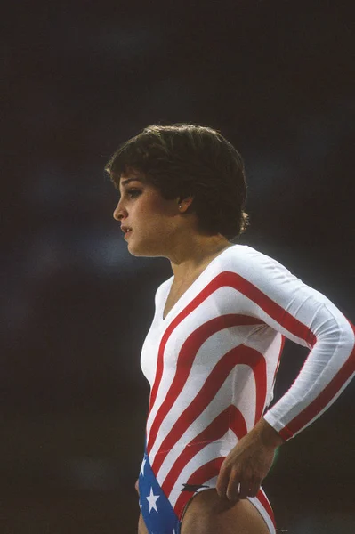 Mary Lou Retton Una Gimnasta Estadounidense Retirada Los Juegos Olímpicos —  Fotos de Stock