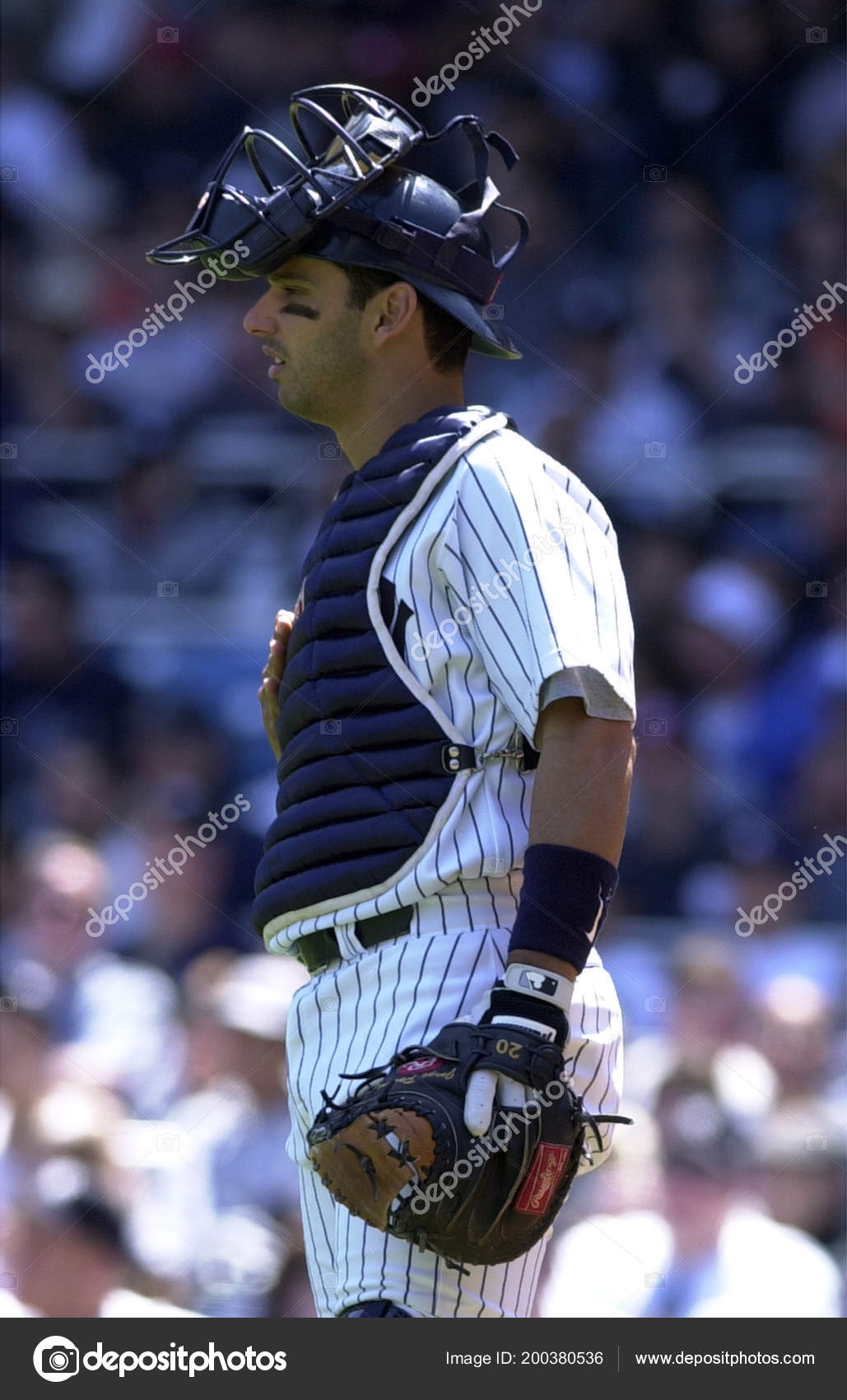 Posada Catcher New York Yankees Game Action Regular Season
