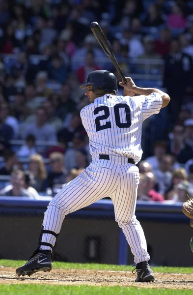 Jorge Posada Catcher Para New York Yankees Ação Durante Jogo — Fotografia de Stock