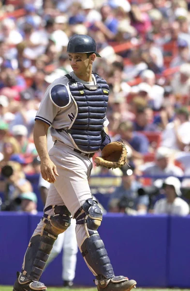 Jorge Posada Ricevitore New York Yankees Azione Durante Una Partita — Foto Stock