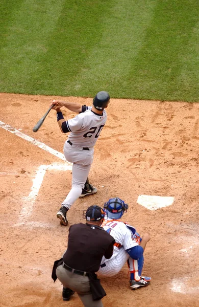 Jorge Posada Catcher Para New York Yankees Ação Durante Jogo — Fotografia de Stock