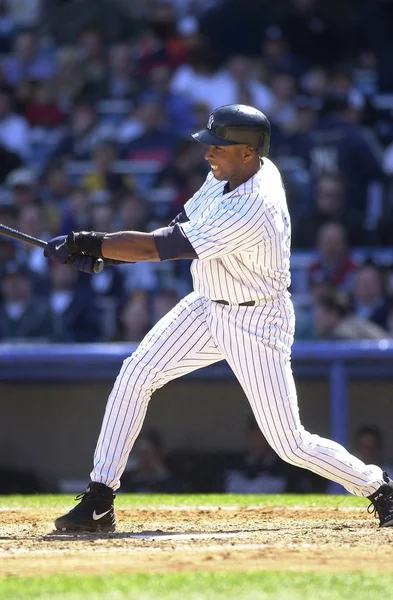 Bernie Williams Outfielder Dla New York Yankees Działaniu Gry Podczas — Zdjęcie stockowe