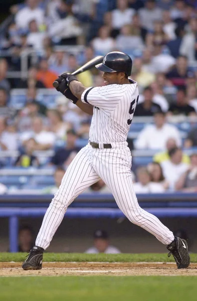 Bernie Williams Esterno New York Yankees Azione Durante Una Partita — Foto Stock