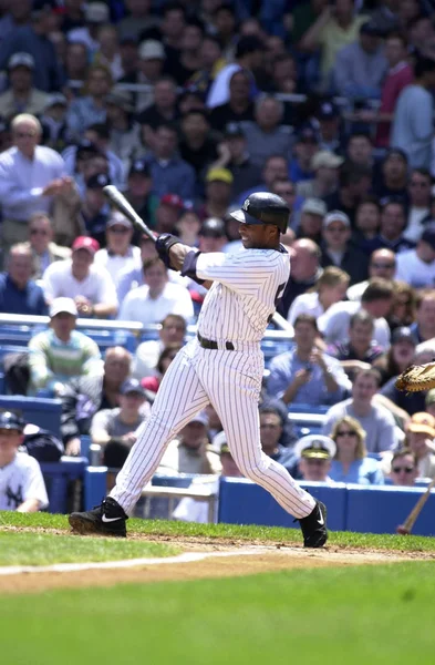 Bernie Williams Outfielder Dla New York Yankees Działaniu Gry Podczas — Zdjęcie stockowe