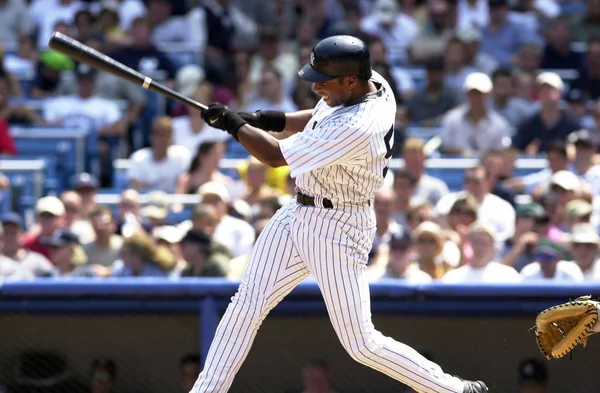 Bernie Williams Outfielder Para Los Yankees Nueva York Acción Durante — Foto de Stock